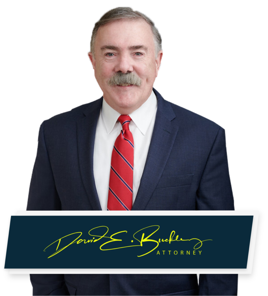 Nashua Car Accident Law Firm, Nashua Car Accident Lawyer, Attorney Buckley of Buckley Law Offices poses for headshot with signature below 